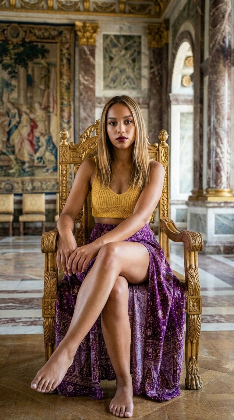 Cindy on golden throne with legs crossed-300ppi